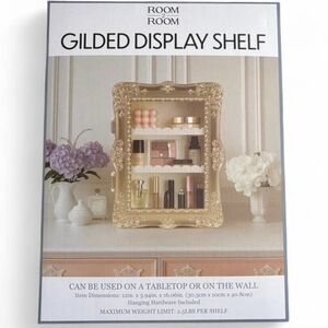 Gold Gilded Display Shelf viral makeup organizer new in box nwt